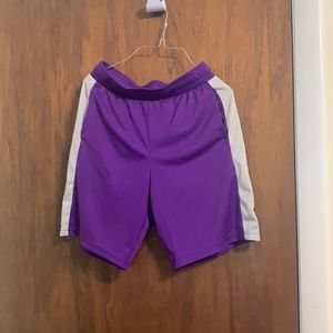 Purple track shorts
